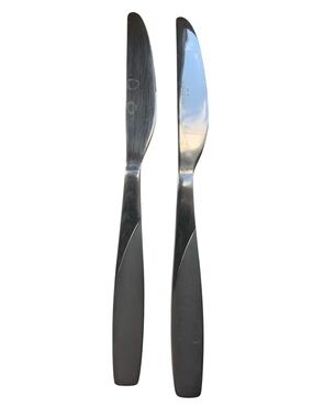 CAMBRIDGE Stainless *22 Frosted Set Two Butter Knifes Dinner Kitchen Silverware